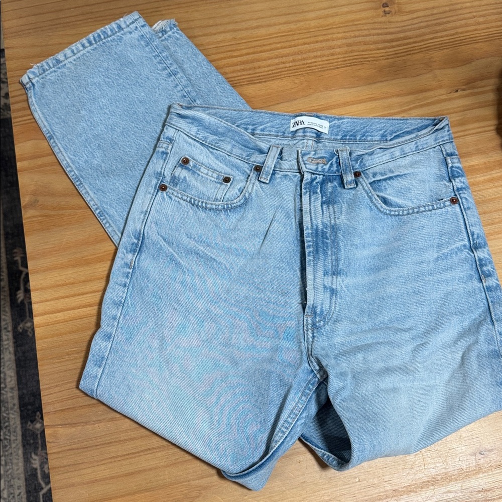 Zara Sky Blue Denim Pants